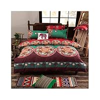 haleysmall Bohemian Bedding Set 3/4Pcs Bed Linens Set King Queen Size Duvet Cover Boho Style Girl Bedding Decoration,Pattern 2,Sold 1 Pillow Case