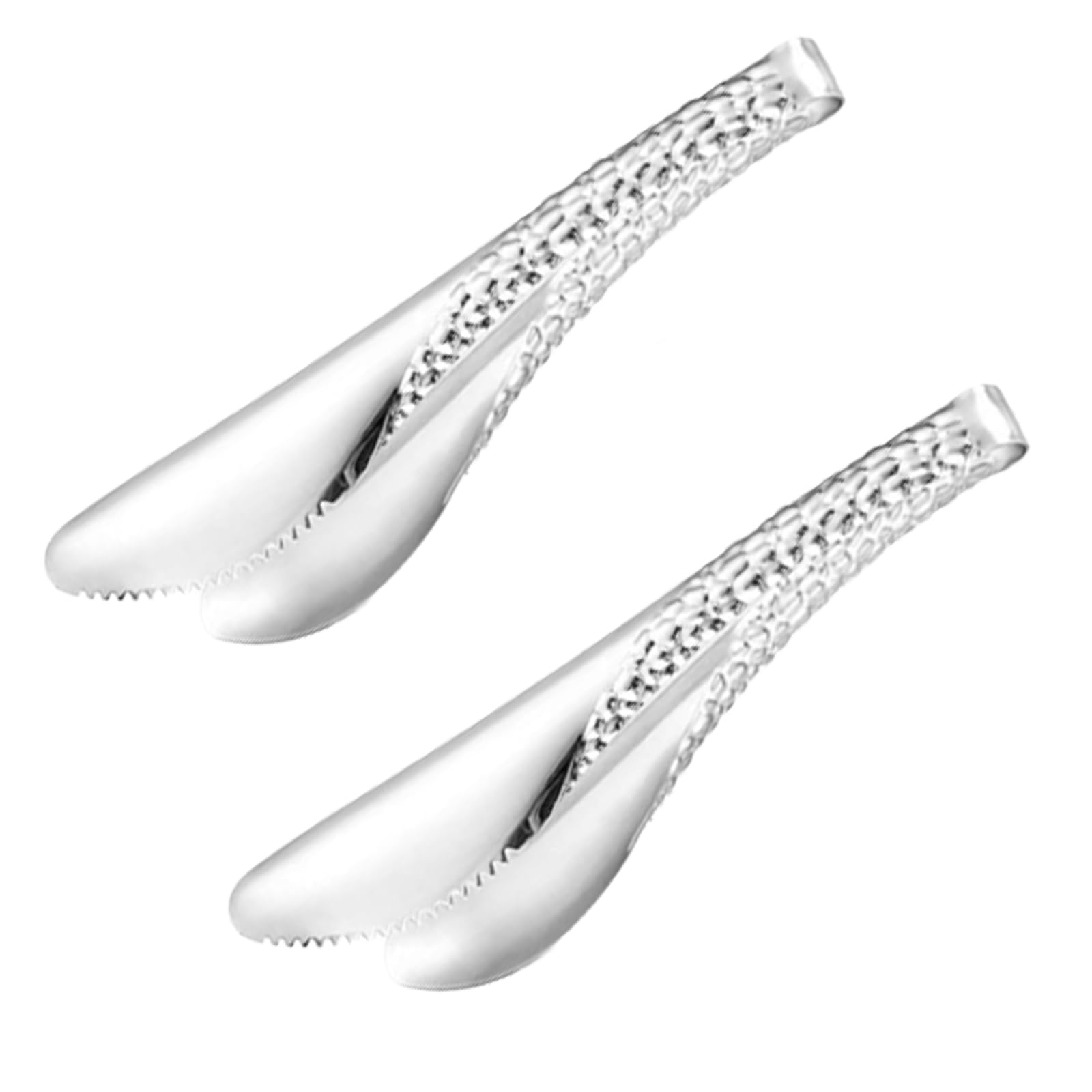 Photo 1 of 2 Pack 8 Inch Silver Salad Tongs Serving Tongs 8 Inch Stainless Steel Cooking Utensils Non-slip & Easy Grip Metal Tongs Small Tongs for Serving Appetizers Buffet Dessert Table