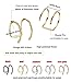 LOYALLOOK 5Pairs Stainless Steel 20 Gauge Cross X Ear Cuff Non-Pierced Clip On Earrings Fake Ear Nose Cartilage Earrings Ring X+2C