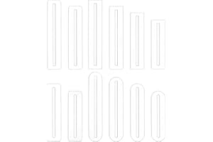 Oshhni 12Pcs Zipper Overlay Template Zippers Pocket Placement Tools Clear 4 Sizes Sewing Rulers Zipper Making Tools for Tailo