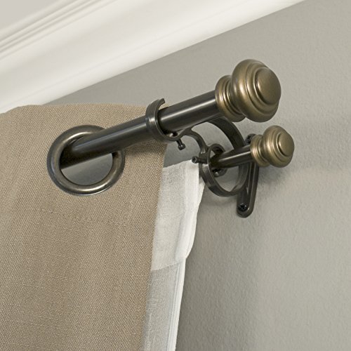 Beme International Decopolitan Urn Telescoping Double Drapery Rod Set