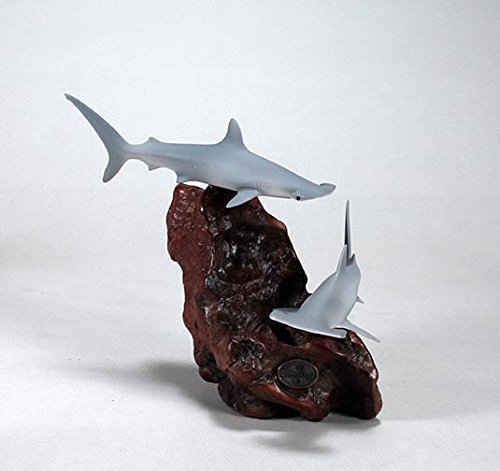 Hammerhead Shark Duo Sculpture New Direct by John Perry Statue Airbrushed