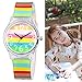 Zeiger New Cool Kids' KW019 Analog Lovely Time Teacher Young Girls Teen Wrist Watch with Multi-color Silicone Band