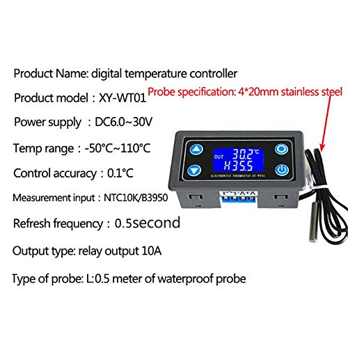 XY-WT01 Temperature Controller Digital LED Display Heating/Cooling Regulator Thermostat Switch - Thumbnail 3