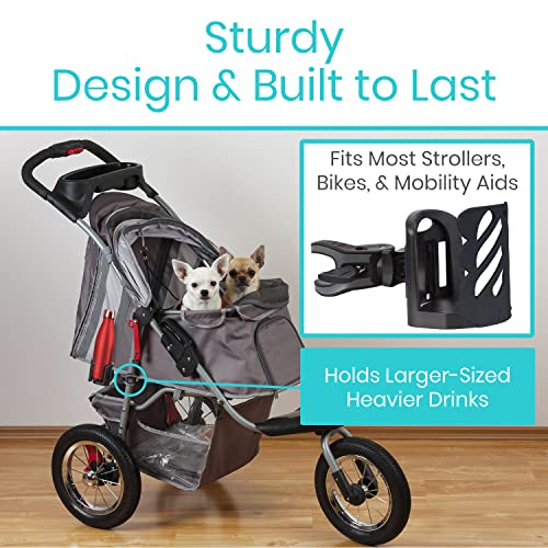 Vive Wheelchair Cup Holder for XL Drinks for Strollers, Walkers