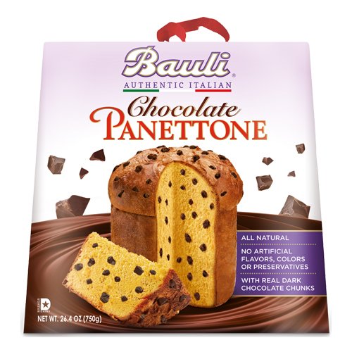 Bauli Panettone Chocolate Chip Italian Holiday Cake, 750 Gram