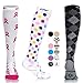 CPR Compression Socks for Women Men Nurses Compression Stockings for Woman Graduated Compression Sock 20 30 mmHg Knee High Nursing Travel Comfortable Compression Socks