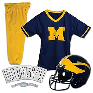 Franklin Sports Michigan Wolverines Kids College Football Uniform Set - Youth NCAA Uniform Set - Includes Jersey, Helmet, Pants - Youth Small (B003XQSWOO) Amazon Price History, Amazon Price Tracking