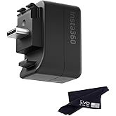 Insta360 X5/X4 Air Mic Adapter, External Microphone Adapter X5 Camera,Type-C and 3.5mm Audio Ports Support Charging While Recording