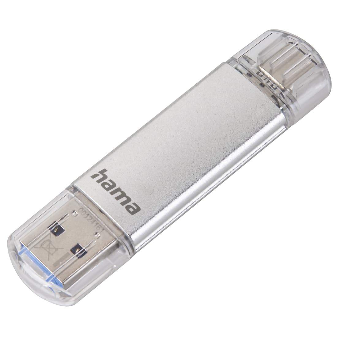 Hama 'C-Laeta' 128GB USB Flash Drive Stick with USB 3.0 & USB 3.1, USB-A & USB-C, Silver