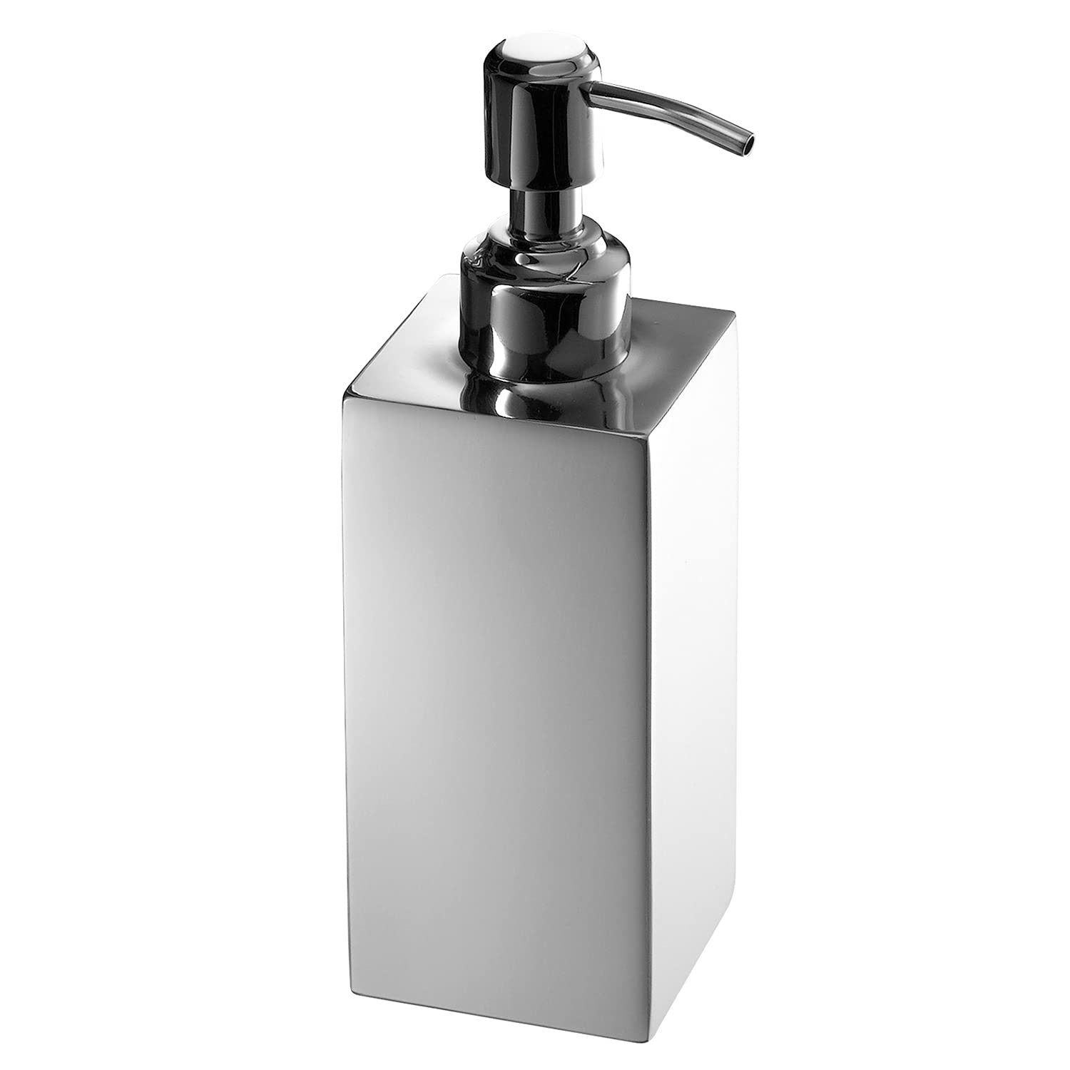 Gedy Perth, Dimensions and Weight: 18X6X6 CM & 0.3 kg, Capacity 380 ml, Stainless Steel Bathroom Soap Dispenser, Finish, R&S Design, 2 Year Warranty, Chrome-Plated, Unica