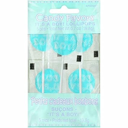 Amazon Com Blue It S A Boy Lollipops Baby Shower Favors