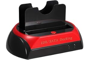 Grborn HDD Docking Station Dual Hard Disk Drive Docking Station Base for 2.5 Inch 3.5 Inch IDE/SATA USB 2.0