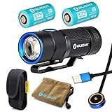 Olight S1R Baton Cree XM-L2 LED 900 Lumens Rechargeable EDC Flashlight With RCR123A 16340 Batteries and Skyben Holster