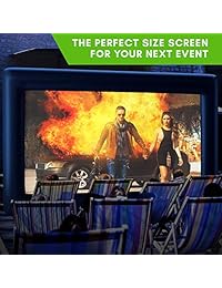 Inflable Al Aire última intervensión Proyector Película visualización Jumbo Super Tamaño 19 ft Diagonal Inc Blower Clavijas y cuerda