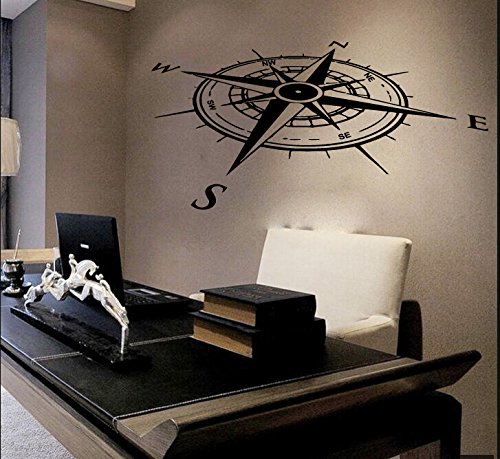 Compass Wall Decal Vinyl Nautical Rose Bedroom Wall Decor Nursery Decoration Home Sticker SM177
