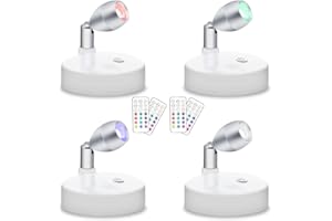 LEDERA Wireless LED Spotlight Indoor, Battery Operated Accent Lights Dimmable Little Art Lights with Rotatable Head Timer for Painting Statue