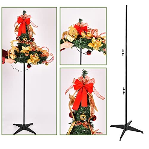 6FT Pop Up Christmas Tree with Lights, Prelit Artificial Christmas