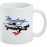 Ford 1970 Mustang Ceramic Coffee Mug, Novelty Gift Mugs for Coffee, Tea and Hot Drinks, 11oz, White