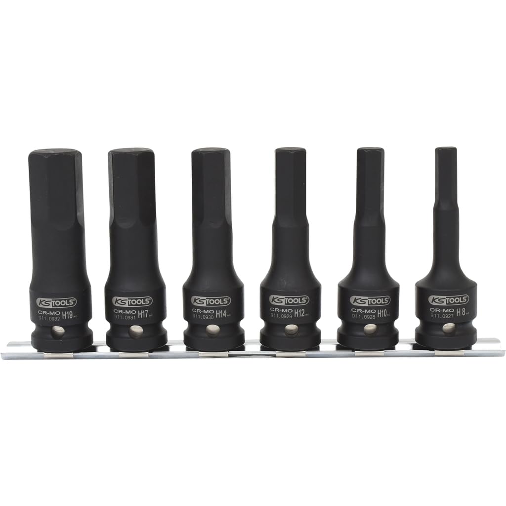 KS TOOLS 515.1104 1/2" Impact joint bit socket set deep, 6pcs