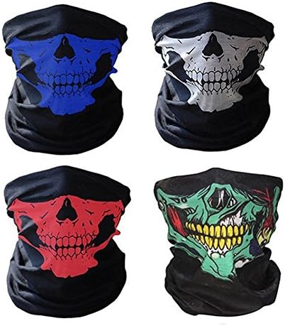Skull Mask Half Face Mask Cycling Face Masks Breathable Seamless Half Face Tube Skeleton Masks for Motorcycle Outdoor Riding and for Hallowmas