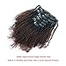 Lovrio Ombre Clip Ins Afro Kinkys Curly Hair Extensions Brazilian Virgin Human Hair Tone Natural Black Fading into Light Chocolate Brown TN/4 7 Pcs 120g 12