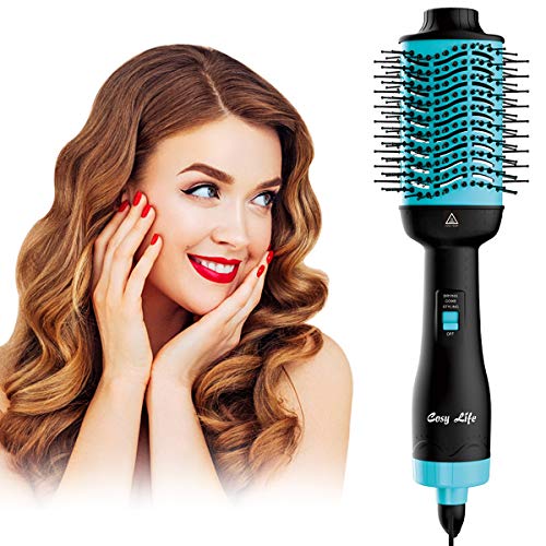 Hair Dryer Brush,Hot Air Brush,Cosy Life Upgraded 5 in 1 One-Step Hair Dryer& Volumizer,Salon Negative Ion Ceramic Blow Comb for All Styler (Tiffany Blue)