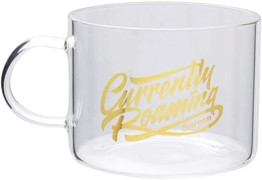 Tazas De Cafe Mug,Tazón De Vidrio Transparente De 500 Ml Elegante Qoute