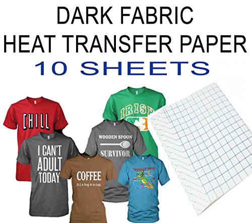 10 Sheets InkJet HEAT TRANSFER PAPER IRON/ON DARK T-SHIRT 8.5"x11" Blue Grid (10 SHEET)