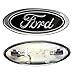 2005-2007 Ford F250/F350 Super Duty Black Oval 9" X 3.5" Front Grille Replacement Badge Emblem Medallion Name Plate
