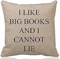 Cotton Linen Square Decorative Throw Pillow Case Cushion Cover I Like Big Books and I Cannot Lie(background Pattern) 18 "X18 "