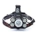 Headlamp,ZIYUO 35000LM Super Bright LED Headlamp,5 CREE XM-L T6 LED,with 18650 Rechargeable Batteries, Car Charger and USB Cable