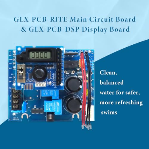 GLX-PCB-RITE Main Circuit Board & GLX-PCB-DSP Display Board，Fits The Hayward/Goldline Aqua Rite Saltwater Chlorinator，for Pool Chlorinators Replacement，Hayward aquarite Circuit Board