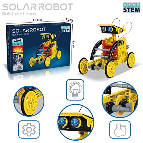 STEM Projects for Kids Ages 812 Solar Robot Kit 12 in 1 Educational