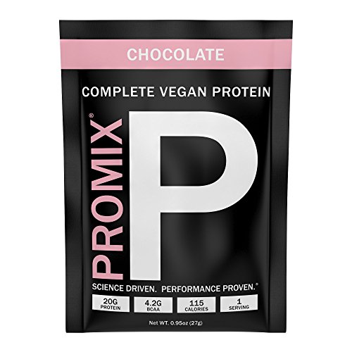 PROMIX Chocolate Vegan Protein Powder: Muscle Building Supplements Pea and Rice Pure Organic Growth Formula for Vegans Gluten and Soy Free Protein Shake Supplement Sample Size