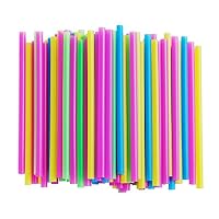ALINK Assorted Bright Colors Jumbo Smoothie Straws, Pack of 100 Pieces
