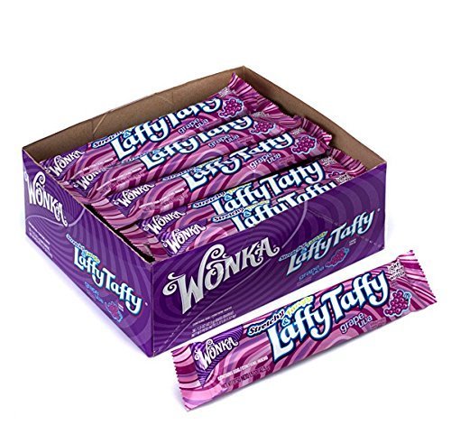 WONKA STRETCHY & TANGY LAFFY TAFFY, GRAPE UVA, 1.5-OUNCE PACKETS (PACK OF 36)