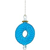 Les Trois Pyramides' Egyptian Unique Christmas Tree Hand-Blown Ribbed Glass Home Decor Ornament Gifts Detailed with 14-Karat Gold: Turquoise