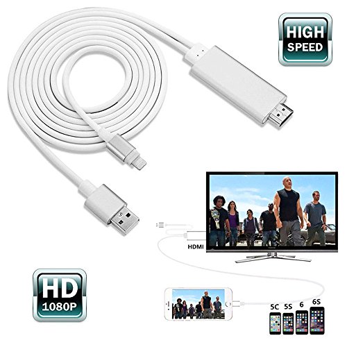 HDMI TV Cables,1080P Lightning to HDMI Cable Connector,Linkshare HD High Speed HDTV Converter Adapter for iPhone 5 5S 6 6S 7 7Plus,iPad -- PLUG&PLAY/HOT SWAP,Silver