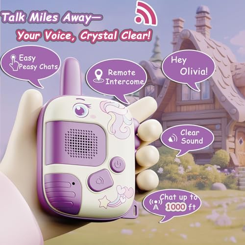 2PCS Walkie Talkie for Kids, Outdoor Adventure Toys with 1000ft Range, Compact & Durable, Ideal Gifts for 4-9 Year Old Girls (A)