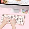 FELiCON-Wireless-Bluetooth-Keyboard-Compact-84-keys-Lightweight-KeyboardRetro-StyleMatte-TextureTypewriter-DesignCompatible-with-Android-iOS-Windowsfor-PCLaptopSmartphone-Pink FELiCON 308i Retro Wireless Keyboard, Bluetooth Silent Cute Computer Keyboard with Round Punk Compact 84 keys…