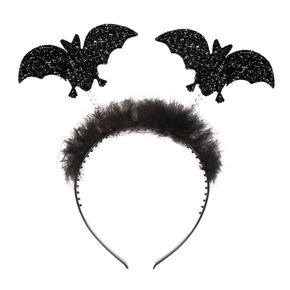 Qchomee 5Pcs Bat Headpiece Halloween Devil Spider Headband Bat Animal Headdress Fancy Dress Party Favour Props Cosplay Costume Hair Accessories Headwear Dress Up Favors Accessories for Carnival