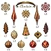 Valery Madelyn 50ct Woodland Shatterproof Christmas Ball Ornaments Decoration Red Brown,2.76Inch-7.09 Inch for Christmas Tree Decorations Included