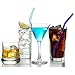 Reusable Bent Glass Drinking Straws, Set of 6 with 2 Cleaning Brushes,Shatter Resistant,BPA Free, Non-Toxic, Eco-Friendly, 200mm x 10mm (Bent 8'' x10mm, Transparent), (Pack of 6)