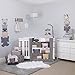 NoJo Play Day Pals 4 Piece Nursery Crib Bumper, Gray, Taupe
