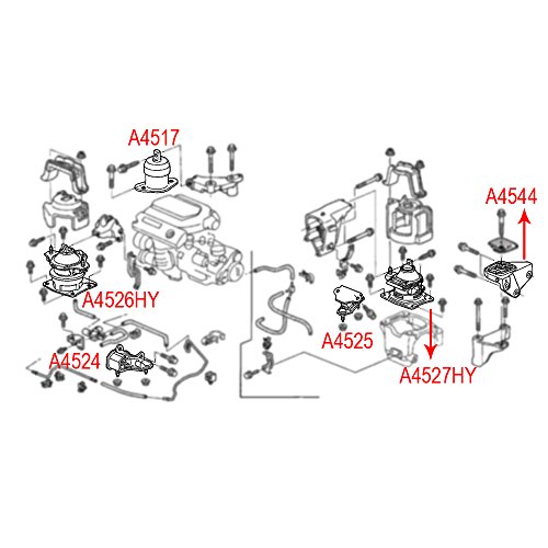 Engine Motor Mount Fits 2003 2004 2005 2006 2007 Honda Accord 3.0L A4527HY A4526HY A4525 A4544 A4517 A4524