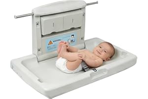 PXNTLA-Wall Mounted Commercial Baby Changing Station, Foldable Diaper Change Table for Public Bathroom with Adjustable Safety