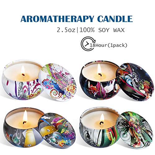YIHANG Scented Candles Gift Sets, Natural Soy Wax 2.5 Oz Unit Portable Travel Tin Perfect for Women Aromatherapy Anniversary - 8 Pack