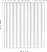 ANSIO Shower Curtain 180x180 cm White Mould Resistant Polyester view 6