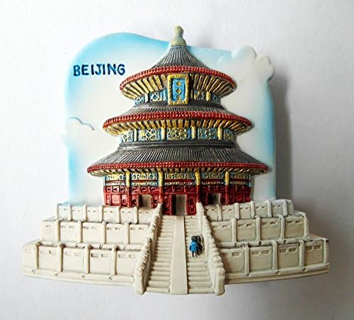 BEIJING China Fridge Magnets Of Place 3D High Quality Handmade Resin Color Handpainted Souvenir Gift Home Decor 2.5" x 3.0", Multi-coloured